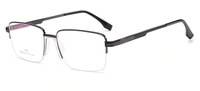 Vente en gros de montures de lunettes optiques pour hommes en acier inoxydable à demi-cerclage, nouveau design tendance
