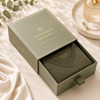 Boîte cadeau de luxe en carton ondulé avec logo estampé à chaud, personnalisable, écologique, style tiroir coulissant pour marques de détail haut de gamme