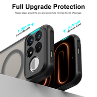 Coque de téléphone tendance transparente en PC+TPU anti-traces de doigts, effet givré, pour Xiaomi Redmi K100 Pro Max
