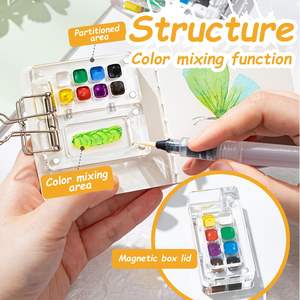 Bview Art Acrylique-<span class=keywords><strong>Palette</strong></span> d'<span class=keywords><strong>aquarelle</strong></span> portable 8 puits avec clip <span class=keywords><strong>Mini</strong></span> Sketchbook <span class=keywords><strong>Palette</strong></span> Set Travel Ready Paint <span class=keywords><strong>Palette</strong></span> Paint Box - Product Image 5