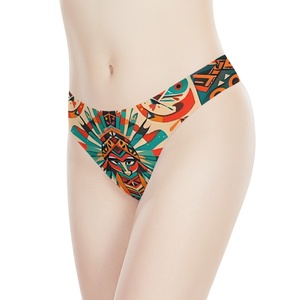 Bragas sexis de tiro bajo con diseño personalizado para mujer, bragas de Bikini coquetas con estampado de tótem indio, calzoncillos femeninos con espalda en T - Product Image 2