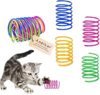 Jouet pour chat en spirale coloré en plastique robuste, jouet interactif pour chaton, idéal pour frapper, mordre, chasser, rester en forme et soulager le stress
