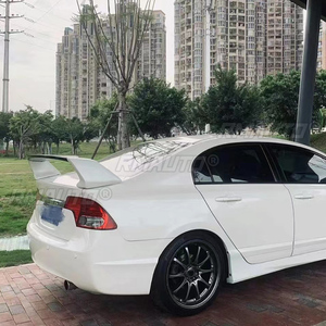 สปอยเลอร์หลังสีดำแดงสำหรับ Honda Civic FD2 ปี 2006-2015 วัสดุ ABS คุณภาพสูง สปอยเลอร์หลังสีรองพื้น แต่งรถ - Product Image 5