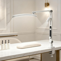Lampe de table à clipser pour salon de manucure, double source lumineuse, lampe de travail pour technicien(ne) des ongles, idéale pour les salons de beauté et de cils