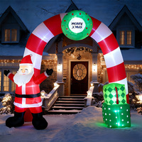 Arche gonflable de Noël transfrontalière, Père Noël gonflable, boîte cadeau, fournitures de fête en plein air, décorations de jardin