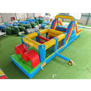 Fabbrica gonfiabile scivolo ostacoli giochi per adulti grado commerciale PVC bambini percorso a ostacoli - Product Image 1