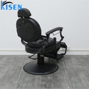 KISEN Premium Quality <b>Retro</b> Barber <b>Chair</b> Reclining Feature PU Leather 360 Degree Rotation Eco-Friendly Design - Product Image 2