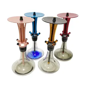 Modern traditional hookah shisha with 4 spinning hose base connectors glass vase narguile accessories