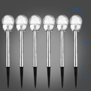 Solar Garden Lights <b>Led</b> Crackled Glass <b>Ball</b> Stake Lights Water Resistant Outdoor Patio Decor - Product Image 2