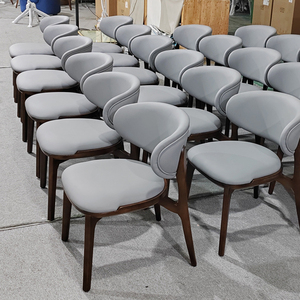 Chaises de salle à manger à cadre en bois massif <span class=keywords><strong>noir</strong></span> avec tissu <span class=keywords><strong>beige</strong></span> Nordic Light <span class=keywords><strong>chaise</strong></span> de salle à manger de luxe tabouret arrière de ménage - Product Image 4