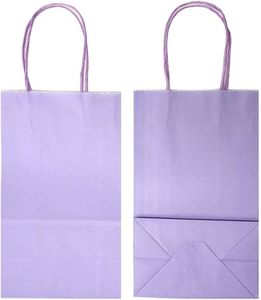 Sacs en kraft à fond carré personnalisés, couleur lavande, laminés, pour entreprises, anniversaires, mariages, shopping, biodégradables, écologiques - Product Image 4