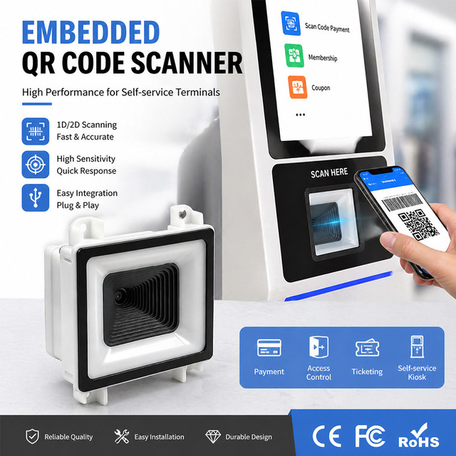 Inventory System Barcode Scanner YJ-ES228 1D 2D RS232 Reader Qr Code Barcode Scanner Module in Stock