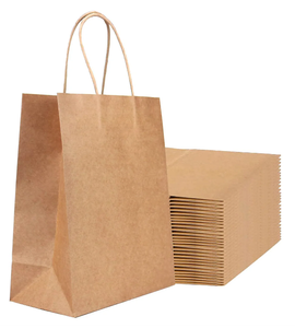 Sacs de shopping en papier kraft pliables personnalisés les plus récents, imprimés en flexographie, pour l'emballage de bougies et d'artisanat - Product Image 1