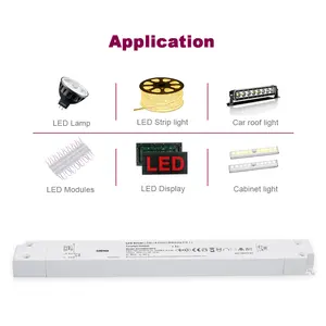 Fuente de alimentación del controlador led lineal, controlador regulable para tira de luces, 24V de CC, 12V de CC, 60w, atenuación de empuje, 30w a 150w, dali2, dali