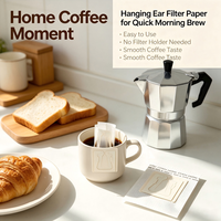 En stock, commande en gros, sachet filtre à café à oreilles en maille fine de qualité alimentaire pour l'emballage individuel de café filtre