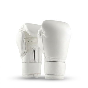 Gants de boxe professionnels personnalisés en cuir PU, sangle de poignet réglable, design respirant, fermeture auto-agrippante pour boxe unisexe - Product Image 1