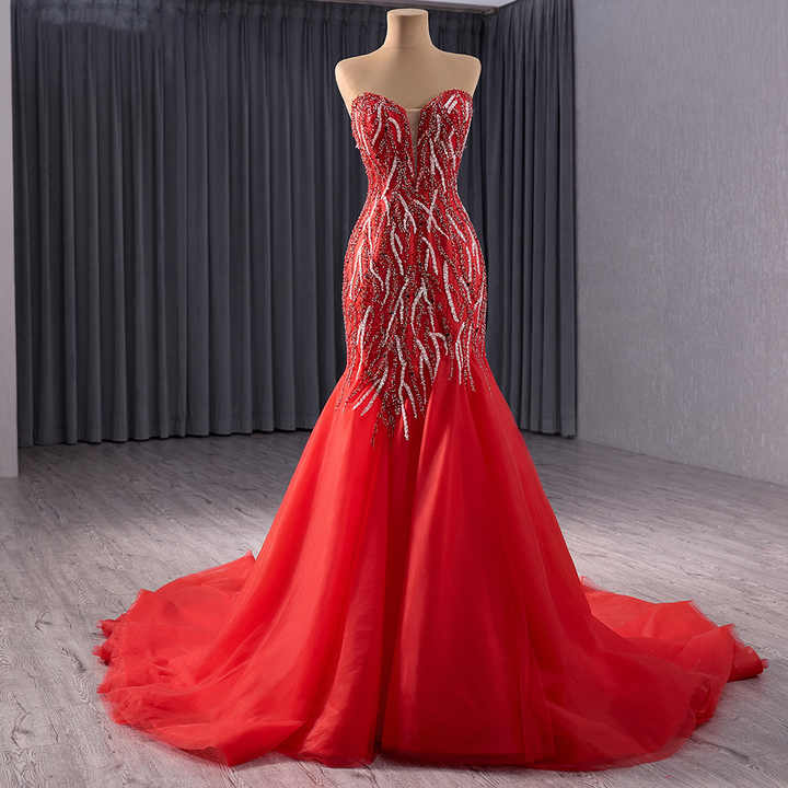 mermaid red wedding dresses Plus Size - Lace Long Sleeve Illusion High Neck Bridal Gowns Satin reflects light with depth Luxury Sweetheart Lace Beaded Mermaid