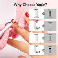 Yaqin OEM ODM Bandes de ponçage miniatures roses améliorées, grains 100/150/180/240, pour le retrait de vernis gel, manucure et pédicure, avec logo personnalisé