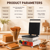 Machine à gaufres Stroopwafel avec logo personnalisé, en acier inoxydable antiadhésif, avec contrôle du temps