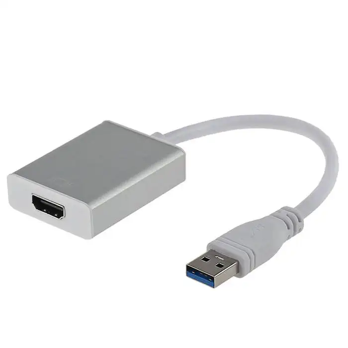 Adaptor USB 3.0 Ke HDMI untuk Beberapa Monitor 1080P Kompatibel dengan Konverter Kabel Grafis Video Windows XP/7/8/10