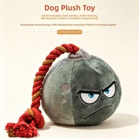 Jouet pour chien en peluche - Balle nouée en forme de bombe avec fonction sonore, résistante aux morsures, pour la dentition et le jeu