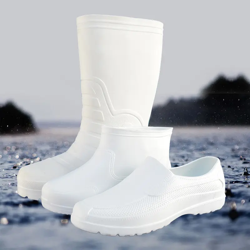 Botas de chuva impermeáveis EVA espuma masculina Botas de chuva na altura do joelho, médio e tornozelo simples estilo sapatos de chuva para homens