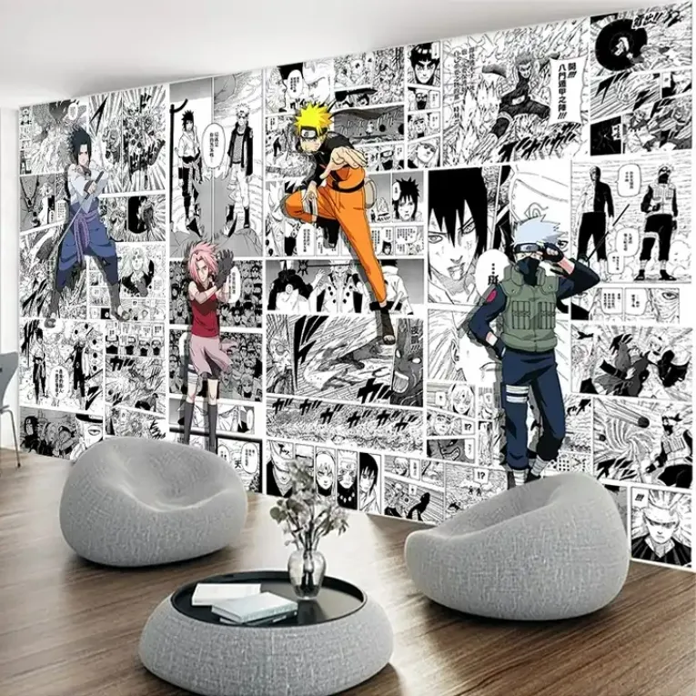 Черно-белый японский аниме постер, нарисованный вручную, японская кухня, Интернет-кафе, KTV Dragon Ball, пиратский король, манга, обои