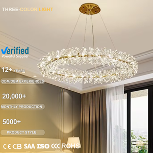 Luxury Custom Crystal Dining Table Chandelier Modern Led Ring Pendant <strong>Light</strong> <strong>Fixture</strong> for Dining Room - Product Image 2