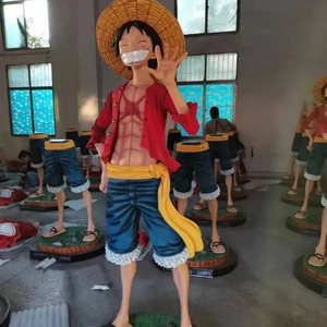 Figura de Anime resina artesanía estatua una pieza personaje <span class=keywords><strong>tamaño</strong></span> <span class=keywords><strong>real</strong></span> 1:1 Luffy figura de acción para decoración escultura de fibra de vidrio - Product Image 6