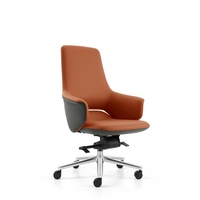 Chaise de bureau pivotante en cuir ergonomique pour la maison, la salle de réunion et la formation