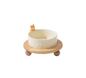 Gamelle double pour chat et chien, peinte à la main, surélevée, anti-renversement, protection du cou, forme arrondie, durable, pour usage alimentaire, vente en gros - Product Image 6