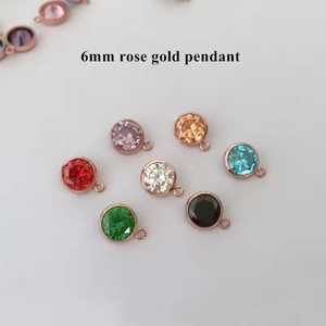 A2718 Pierre de naissance en cristal chaud 4mm 6mm Pendentif à breloque rempli <span class=keywords><strong>d</strong></span>'<span class=keywords><strong>or</strong></span> rose 14k pour la fabrication permanente de bijoux - Product Image 3