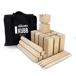 Set di giochi di lancio dell'iarda di Kubb in legno Tumble Tower blocchi di costruzione impilati per bambini gioco di torre di burattatura in legno giochi da giardino per famiglie
