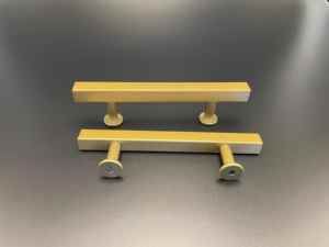 ידיות משיכה מודרניות מפלדה מרובעת בצבע זהב, מתכווננות, למטבח, חדר שינה, בר ביתי ורהיטים - Product Image 4