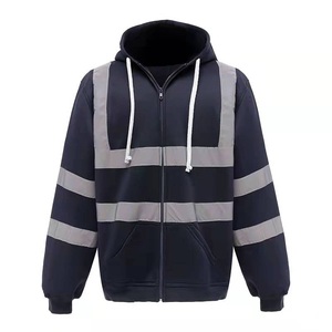 Sudadera Reflectante de Alta Visibilidad para Hombre – Sudadera Personalizada con Cierre de Cremallera, Ropa de Trabajo de Poliéster para Visibilidad Nocturna, Venta al Por Mayor OEM - Product Image 3