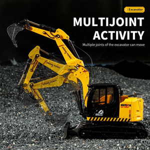 Mini-Excavatrice Statique HUINA 1726 à l'échelle 1/50, Chargeuse-<span class=keywords><strong>pelleteuse</strong></span> en Alliage Moulé sous Pression, Jouet d'Ingénierie et de Construction pour Enfants - Product Image 5