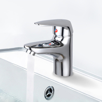 Mitigeur de lavabo moderne thermostatique en alliage de zinc à poignée unique, à monter sur le plan, pour salle de bain d'hôtel