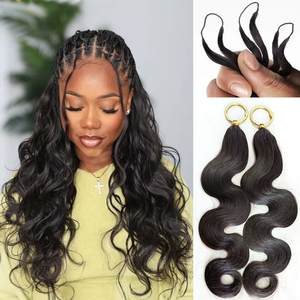 Extensiones de Cabello Humano Ondulado para Trenzar, Cabello Humano 100% Natural para Trenzas Boho, Extensiones de Cabello Humano con Efecto Pluma - Product Image 6
