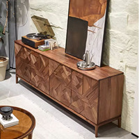 Meuble de salon moderne de luxe léger Shengxuan, console de salle à manger et de chambre à coucher en laiton fait main, armoire haut de gamme à panneaux surélevés 3