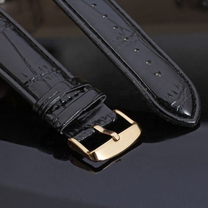 Luxury Vintage <b>Skeleton</b> Mechanical <b>Watch</b> for Men Gold Open Work Dial Black Leather Strap Mechanical Wristwatch - Product Image 4