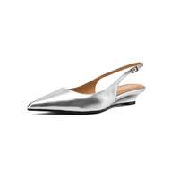 Sandales à talon compensé en cuir de vachette, style discret et luxueux, semelle TPR, confortables et légères, pour l'été et le printemps