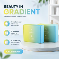 Boîtes cadeaux personnalisées en matériaux recyclés avec dégradé de couleurs, insert intérieur, papier kraft imprimé quadricolore, ensemble d'emballage de luxe