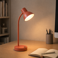 Lampe de bureau minimaliste à lumière chaude, rechargeable, fonctionnant sur batterie, avec col de cygne flexible