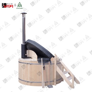 Vapasauna in Legno di Abete per 6 Persone con Stufa <span class=keywords><strong>a</strong></span> <span class=keywords><strong>Legna</strong></span> Integrata, Design Moderno, Forma Rotonda Autoportante, Facile da Montare - Product Image 2