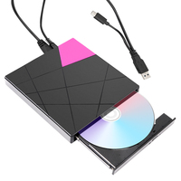 USB3.0 Type-C External Portable CD/DVD +/-RW Optical Drive Player New Burner for Laptop CD ROM TF/SD Card Reader for Desktop