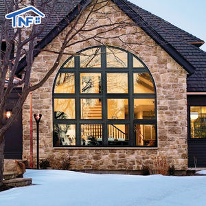 Modern Kilise Alüminyum Alaşımlı Kanatlı Pencere Açılır Kapanır Tarz Temperli Cam Kavisli Fransız Pencereler - Product Image 3