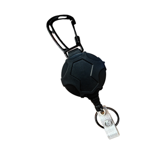 Definite Outdoor Devices DFR01 Custom Logo Black Retractable Badge Holder <b>Keychain</b> with Metal Back Clip - Product Image 1