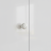 Poignée de porte de placard sphérique en marbre blanc de Carrare naturel moderne pour la décoration intérieure, salle de bain, salon, armoire