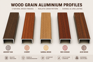 Profils d'extrusion en aluminium à grain de bois avec finition naturelle réaliste pour applications architecturales durables de portes et fenêtres - Product Image 2