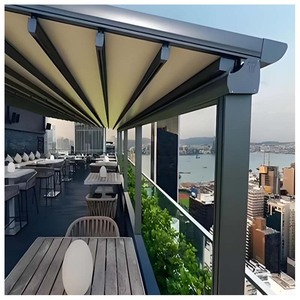 Toldo de Techo Retráctil motorizado, toldo de patio cubierto impermeable para exteriores, <span class=keywords><strong>lona</strong></span> de sombra, techo plegable de PVC, pérgola de toldo para exteriores - Product Image 4
